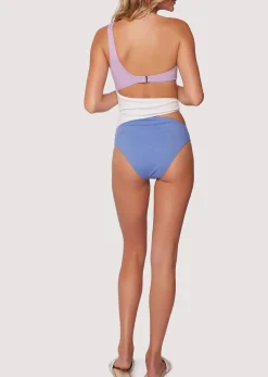 Lost + Wander Swim*Tan Line Trio One-Piece Swimsuit BLUE-LAVENDER-CREAM