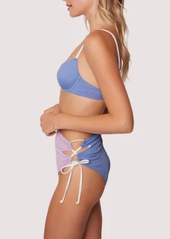 Lost + Wander Swim*Tan Line Trio Underwire Bikini Top BLUE-LAVENDER-CREAM