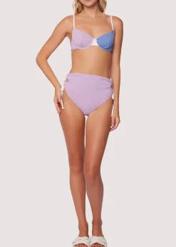 Lost + Wander Swim*Tan Line Trio Underwire Bikini Top BLUE-LAVENDER-CREAM