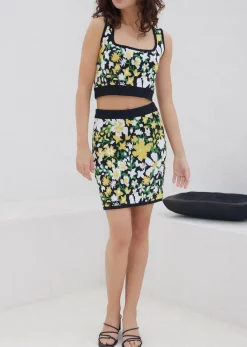 Lost + Wander Skirts*Tropical Daydream Mini Skirt BLACK-YELLOW-FLORAL