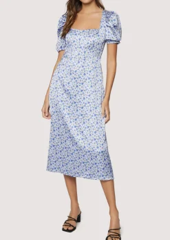 Lost + Wander Dresses*Violetta Short Slv Midi Dress PURPLE-FLORAL