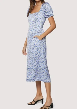 Lost + Wander Dresses*Violetta Short Slv Midi Dress PURPLE-FLORAL