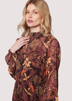 Lost + Wander Dresses*Wild Bergamot Long Sleeves Maxi Dress BURGUNDY