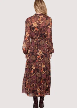 Lost + Wander Dresses*Wild Bergamot Long Sleeves Maxi Dress BURGUNDY
