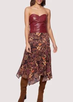 Lost + Wander Skirts*Wild Bergamot Midi Skirt BURGUNDY