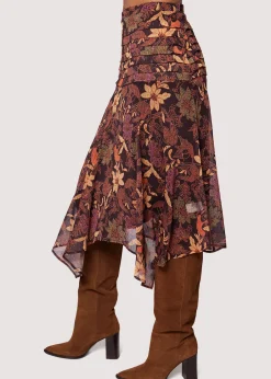 Lost + Wander Skirts*Wild Bergamot Midi Skirt BURGUNDY