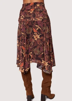 Lost + Wander Skirts*Wild Bergamot Midi Skirt BURGUNDY