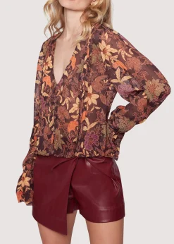 Lost + Wander Tops*Wild Bergamot Top BURGUNDY