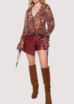 Lost + Wander Tops*Wild Bergamot Top BURGUNDY