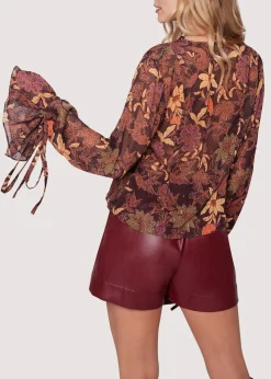 Lost + Wander Tops*Wild Bergamot Top BURGUNDY