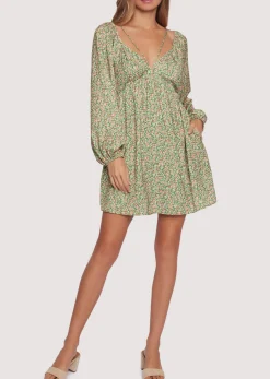 Lost + Wander Dresses*Wild Poppies Mini Dress GREENFLORAL