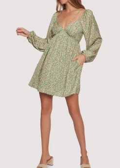Lost + Wander Dresses*Wild Poppies Mini Dress GREENFLORAL