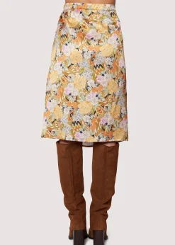 Lost + Wander Skirts*Wildflower Dusk Midi Skirt OLIVE-MULTI-FLORAL