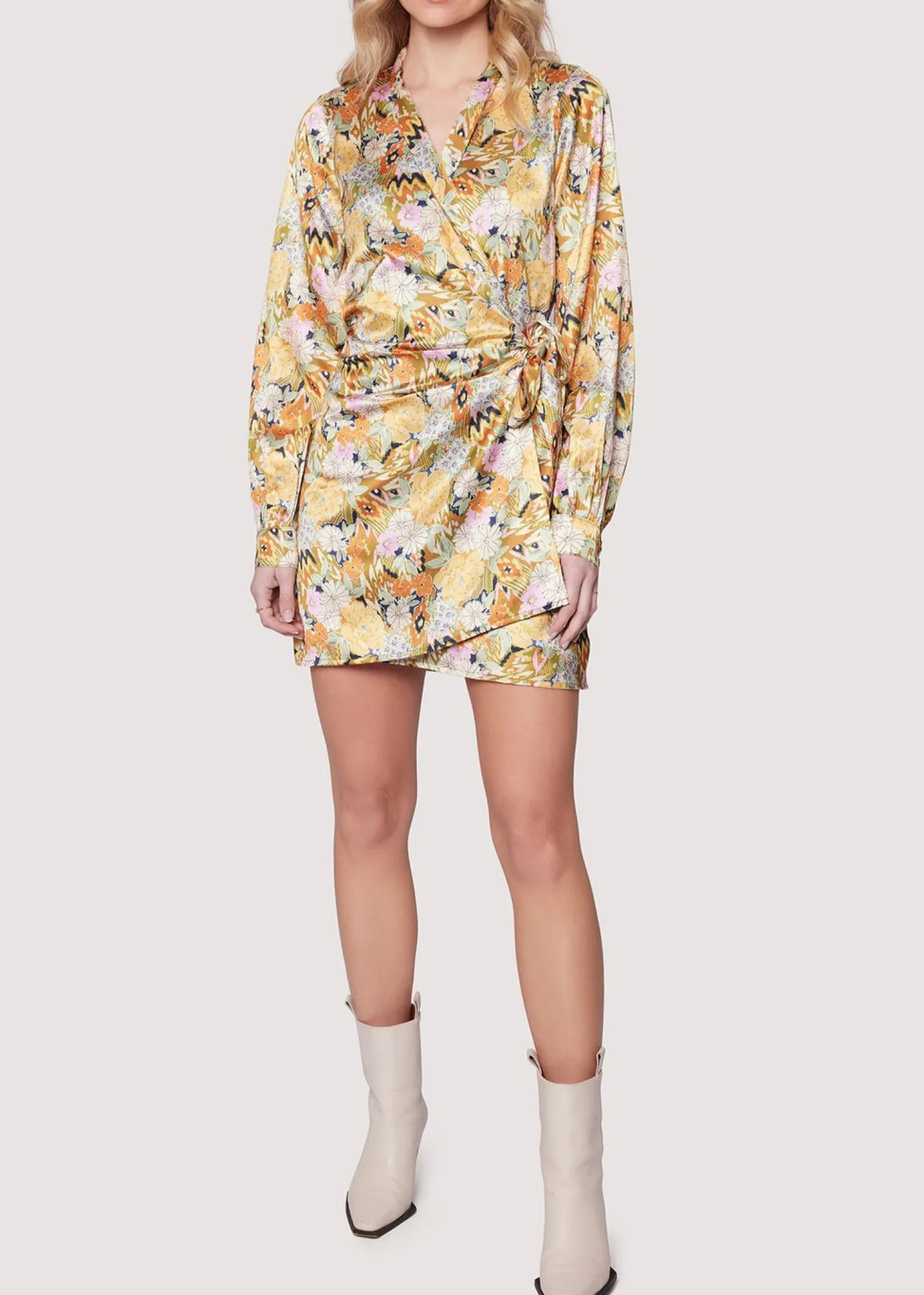 Lost + Wander Dresses*Wildflower Dusk Mini Dress OLIVE-MULTI-FLORAL