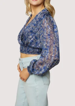 Lost + Wander Tops*Wish Upon Top NAVY GOLD PAISLEY