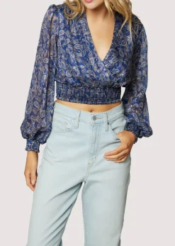 Lost + Wander Tops*Wish Upon Top NAVY GOLD PAISLEY